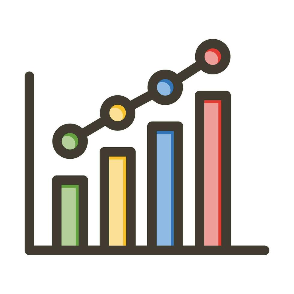 diagram vector dik lijn gevulde kleuren icoon voor persoonlijk en reclame gebruiken.