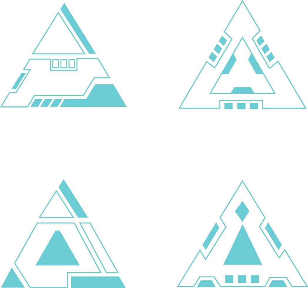 futuristische hud driehoek meetkundig vorm geven aan. digitaal technologie ontwerp. vector illustratie