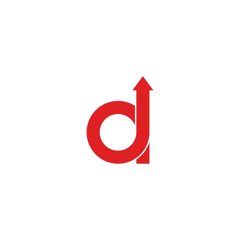 brief d overlappende lus pijl omhoog logo vector