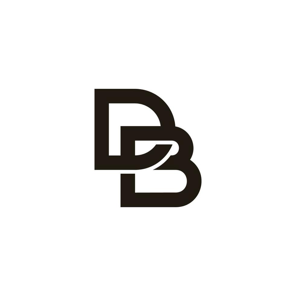 brief db gekoppeld monogram 3d logo vector