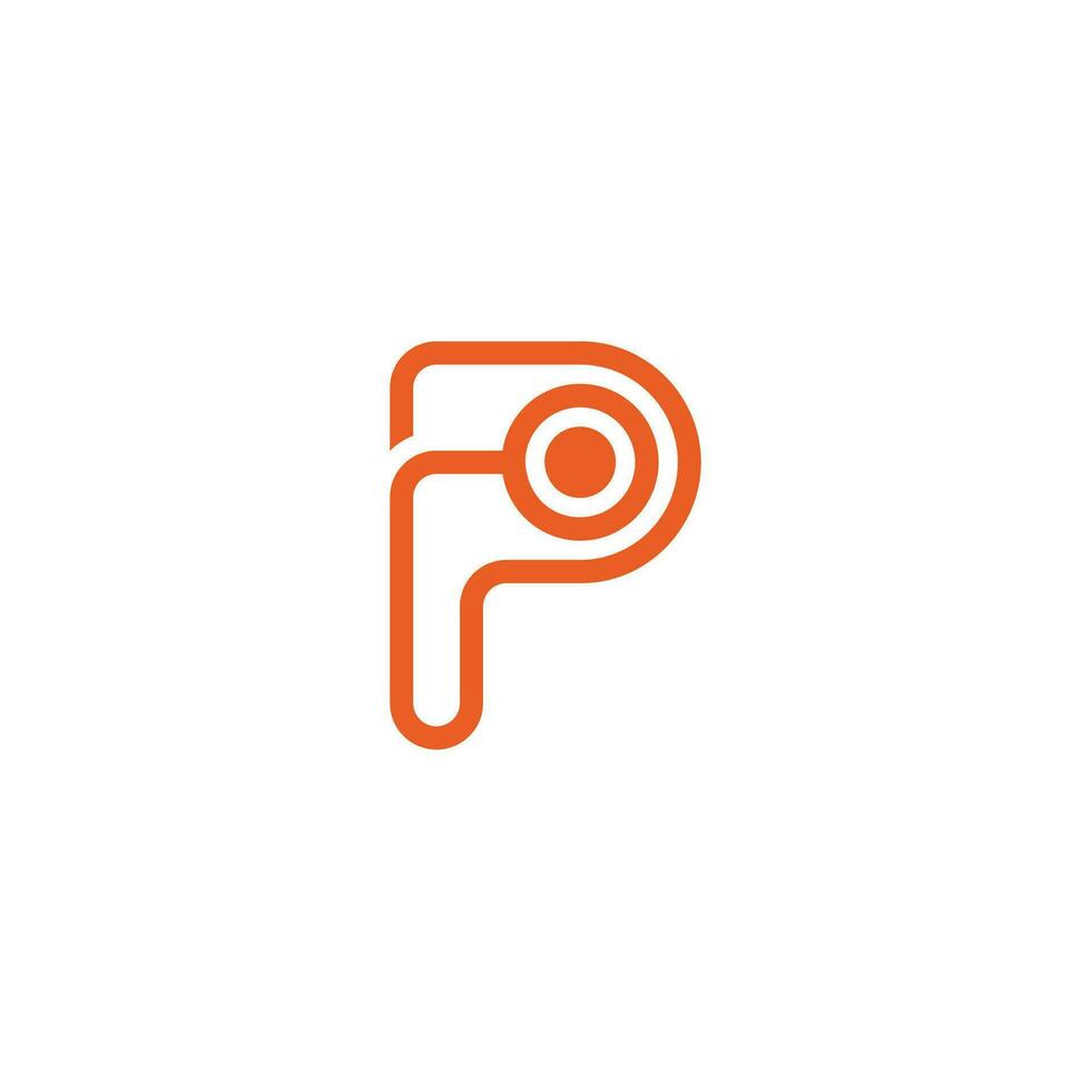 brief p lijn schattig symbool logo vector