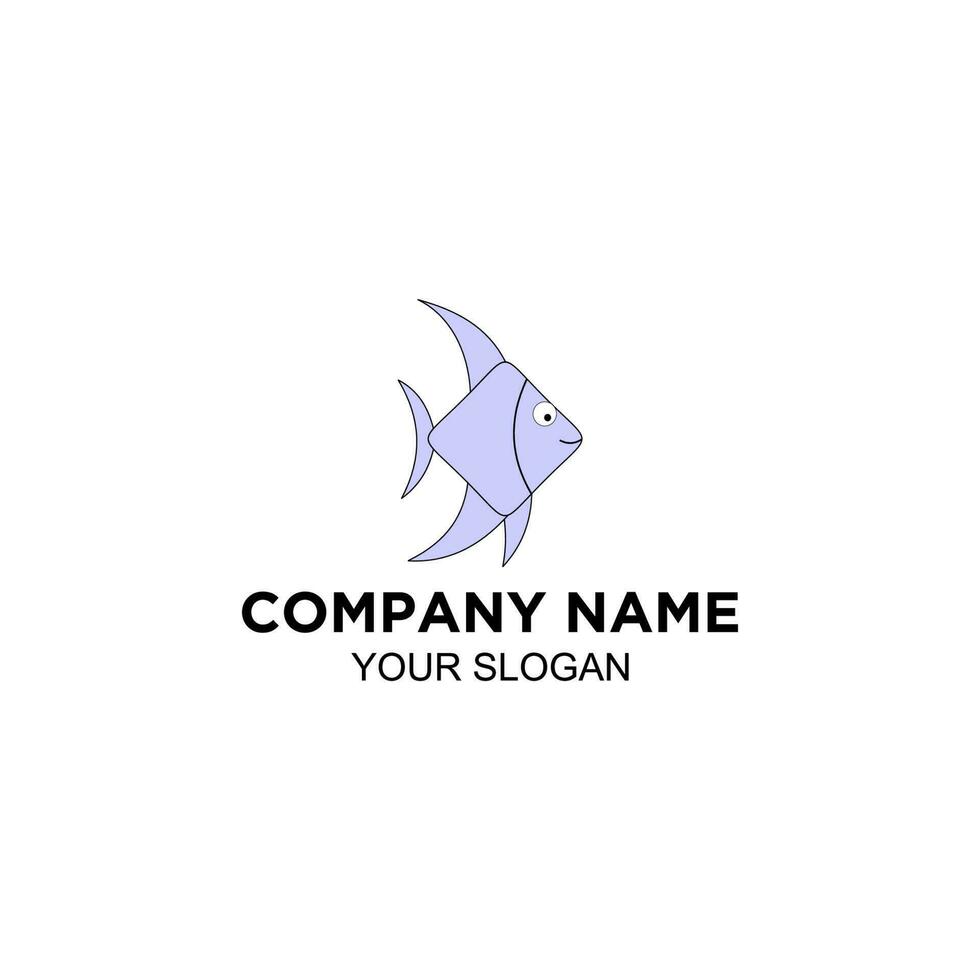 vis schattig logo ontwerp vector