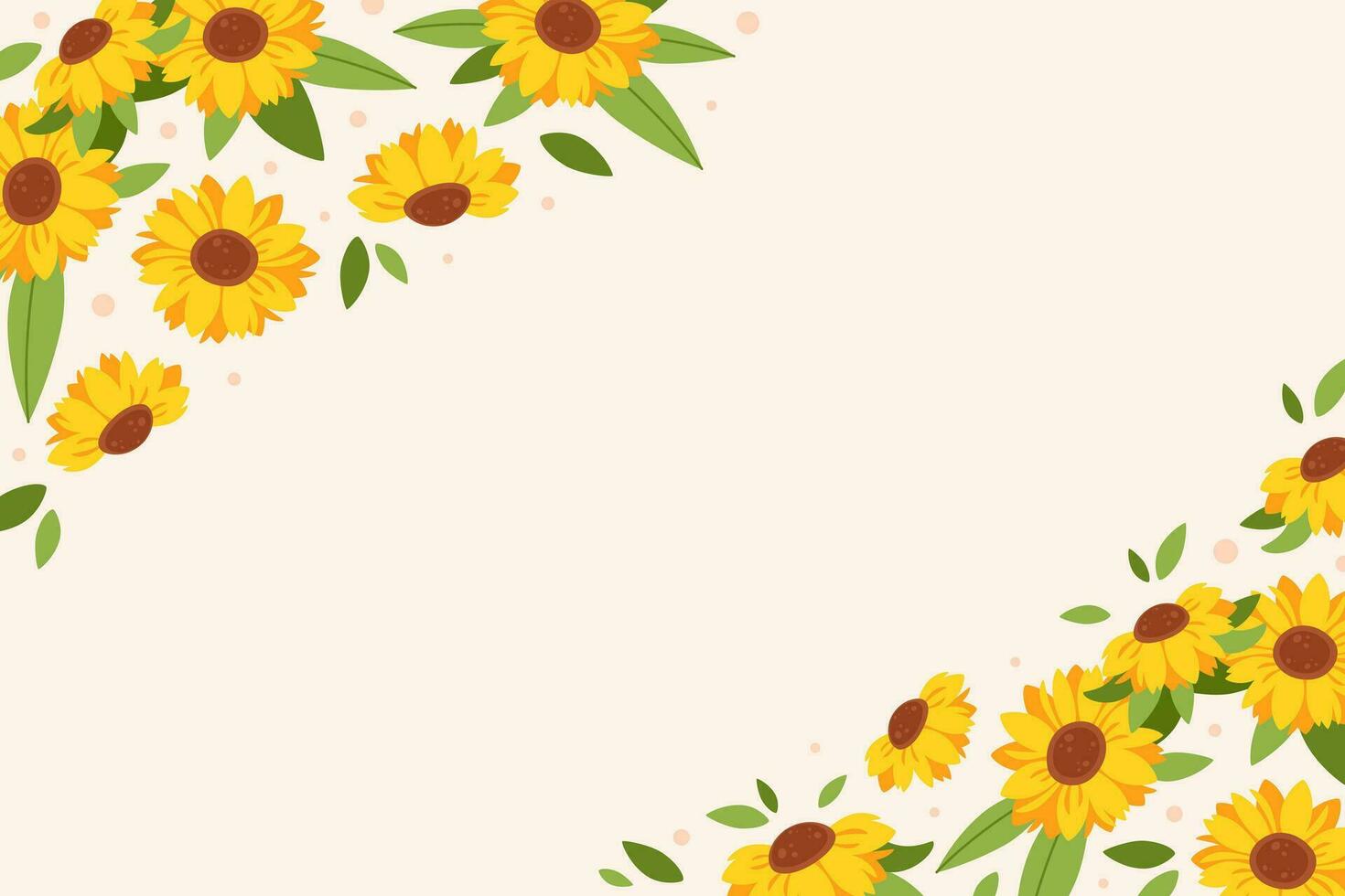 zonnebloemen achtergrond. zonnebloemen kader vector