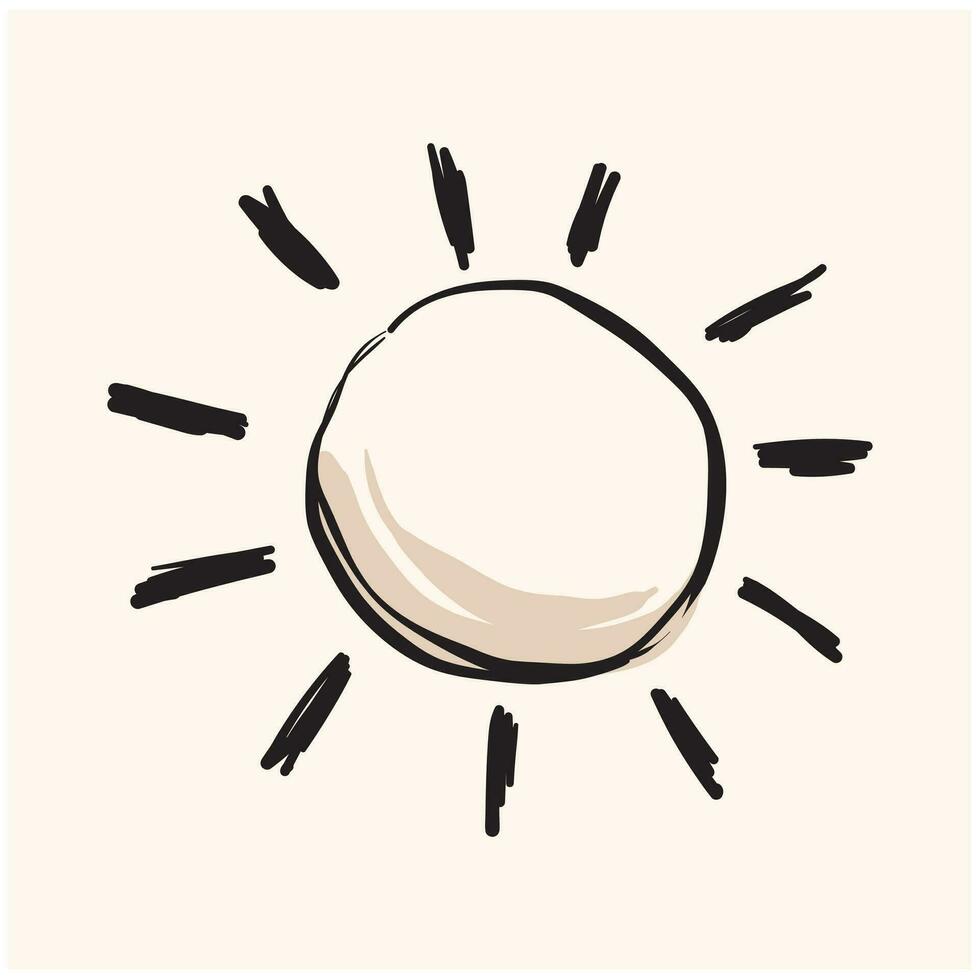 tekening weer zon emoji symbool. zomer vakantie. vector
