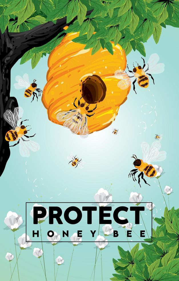 bescherm honingbij concept vector