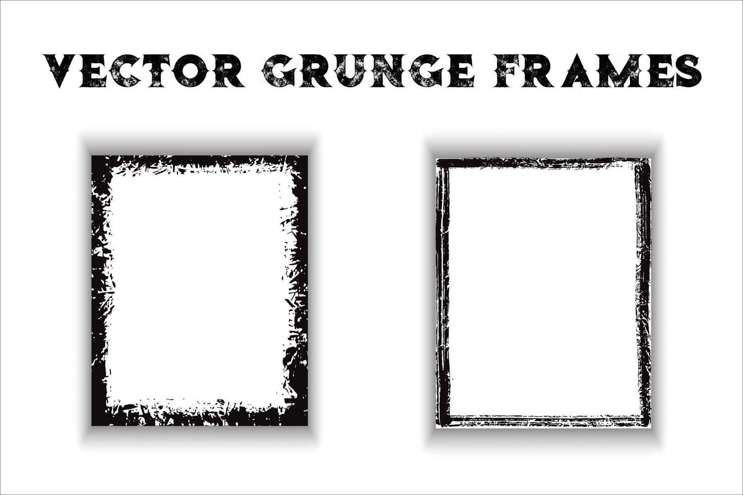 grunge getextureerde frames collectie. vector ontwerpsjabloon