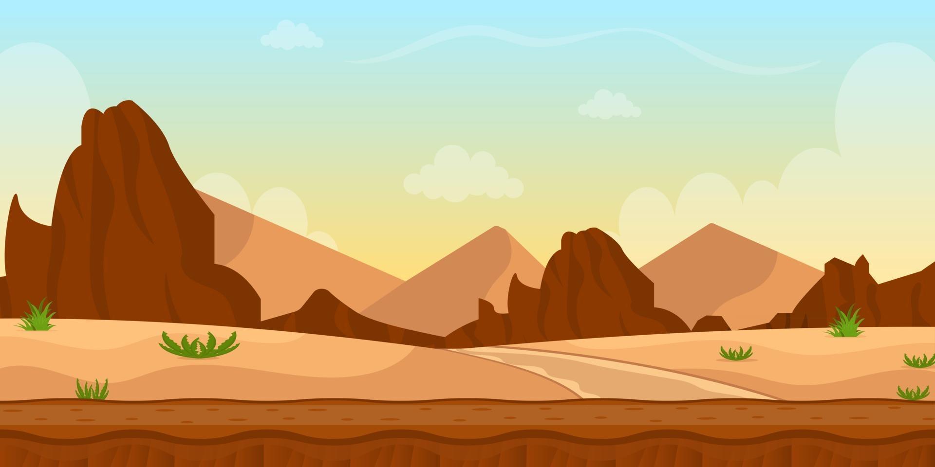 spel woestijn achtergrond vector