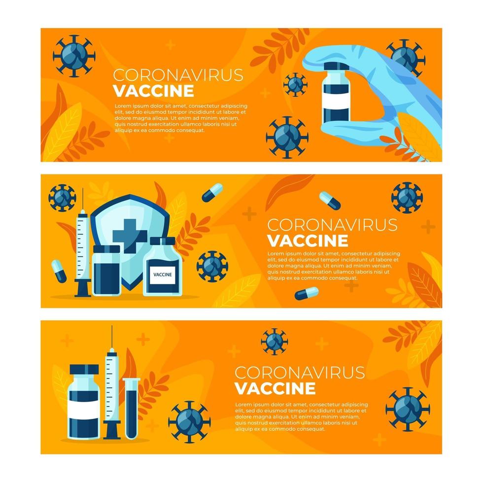 bannerset voor coronavirusvaccin vector