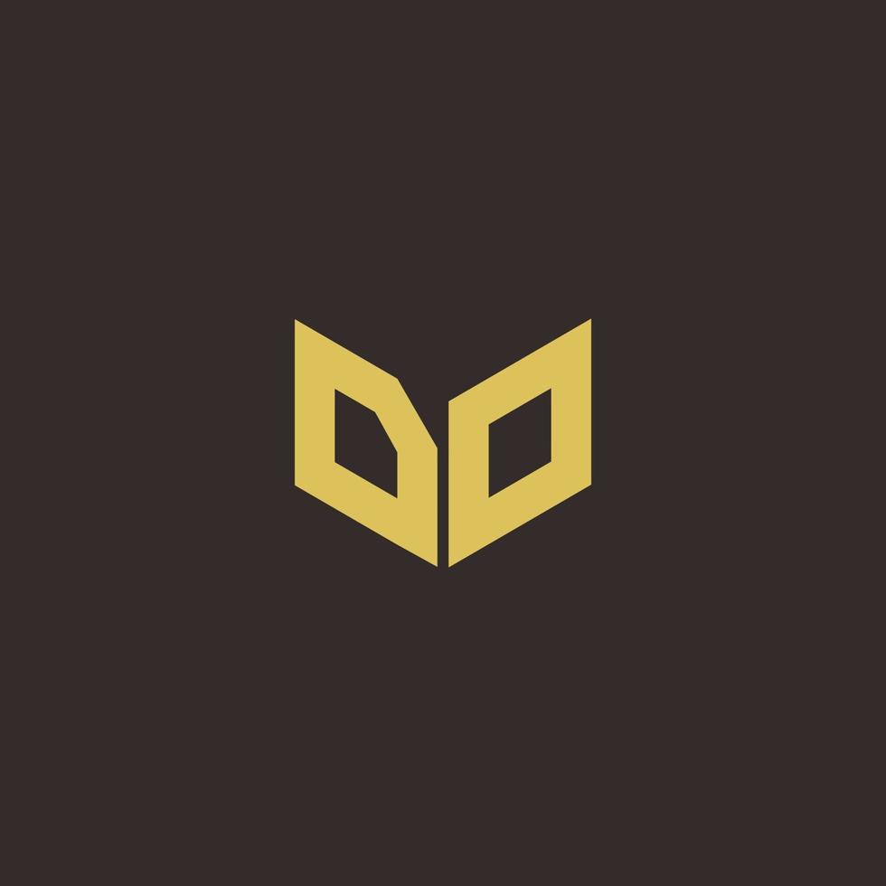 doe logo brief eerste logo ontwerpen sjabloon met gouden en zwarte achtergrond vector