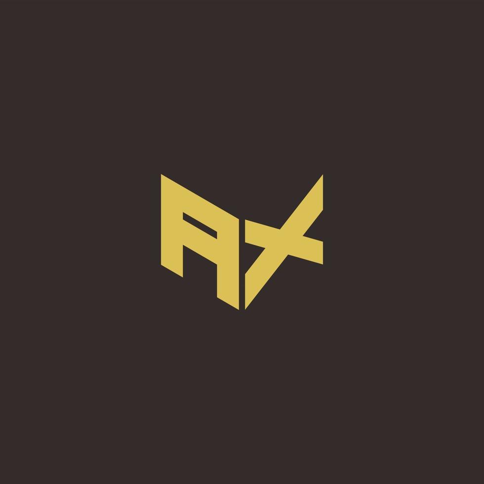 bijl logo brief eerste logo ontwerpen sjabloon met gouden en zwarte achtergrond vector