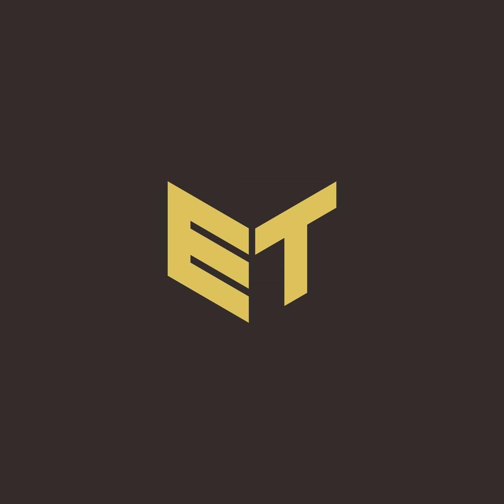 et logo brief eerste logo ontwerpen sjabloon met gouden en zwarte achtergrond vector