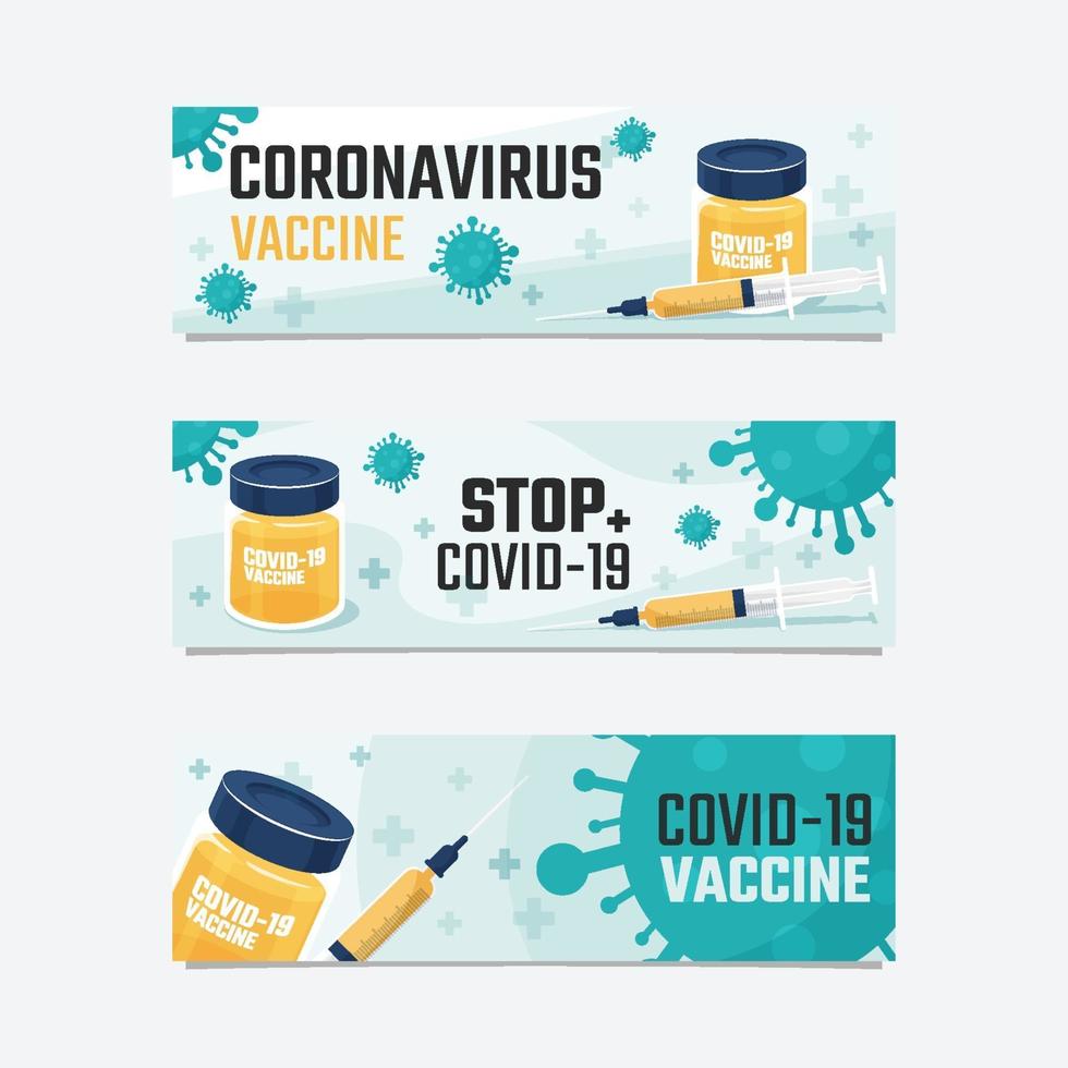 banner van covid 19 vaccin vector