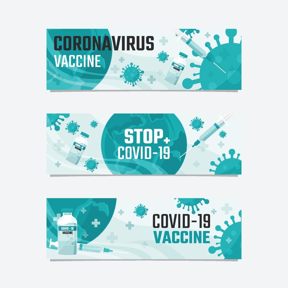 banner van covid 19 vaccin vector