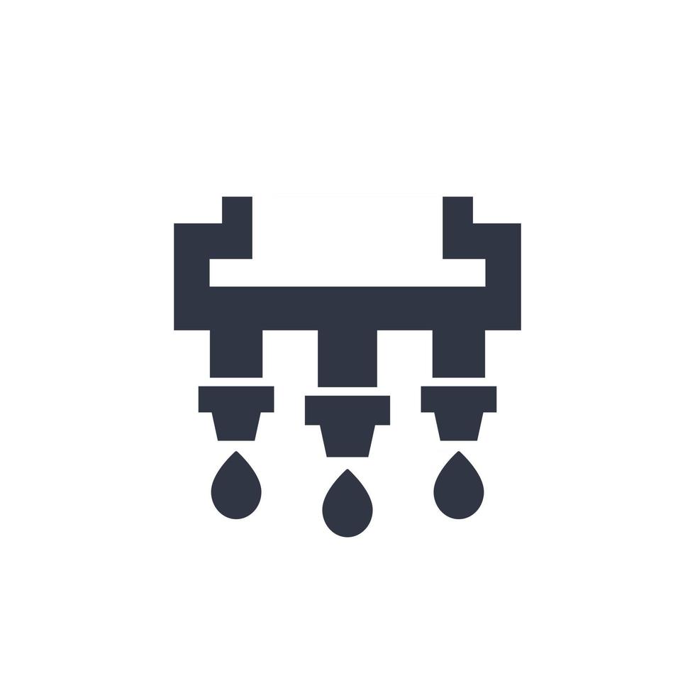 irrigatiesysteem, sprinklers pictogram op wit vector