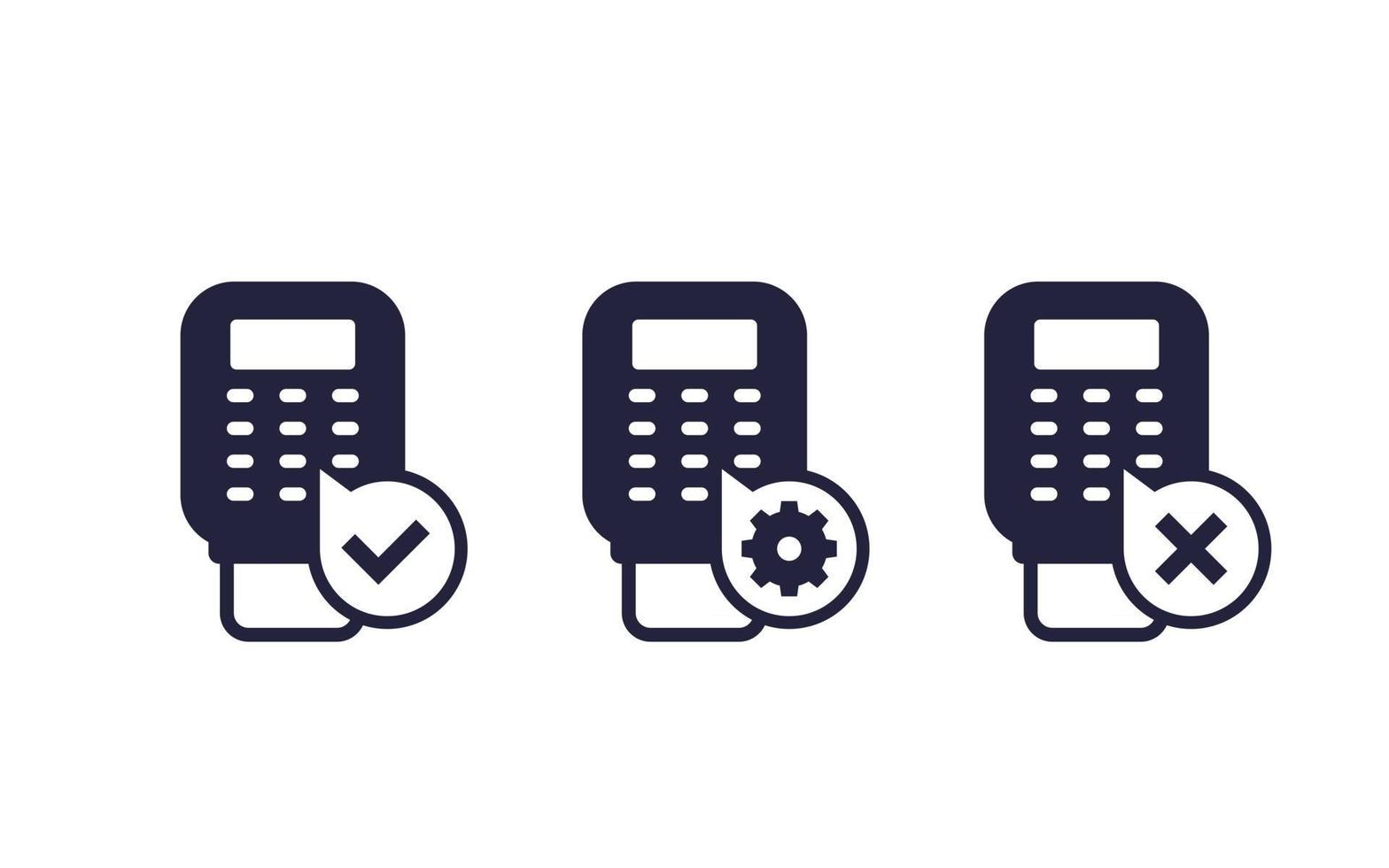 pos terminal pictogrammen op wit vector