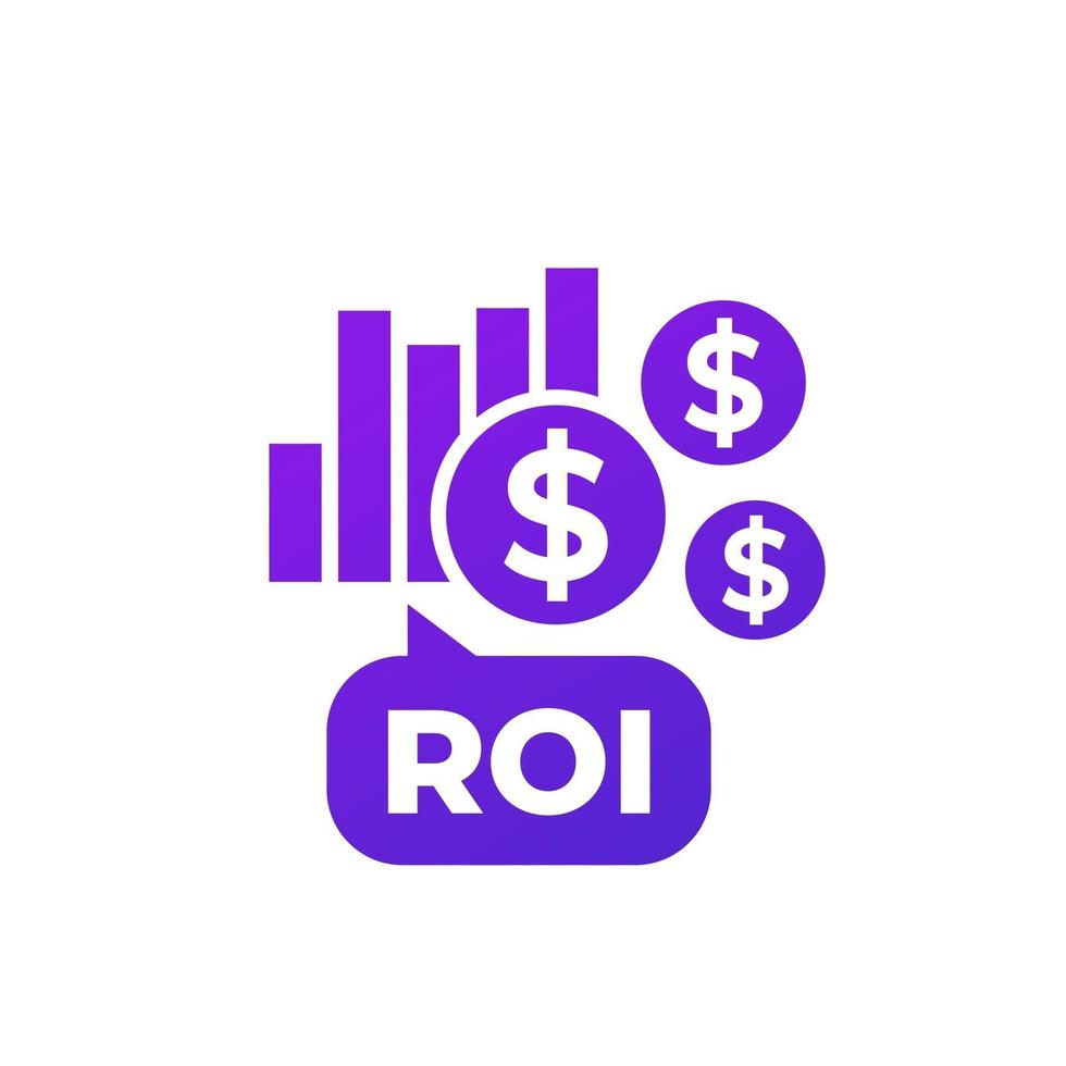 roi-pictogram, statistiek rendement op investering vector