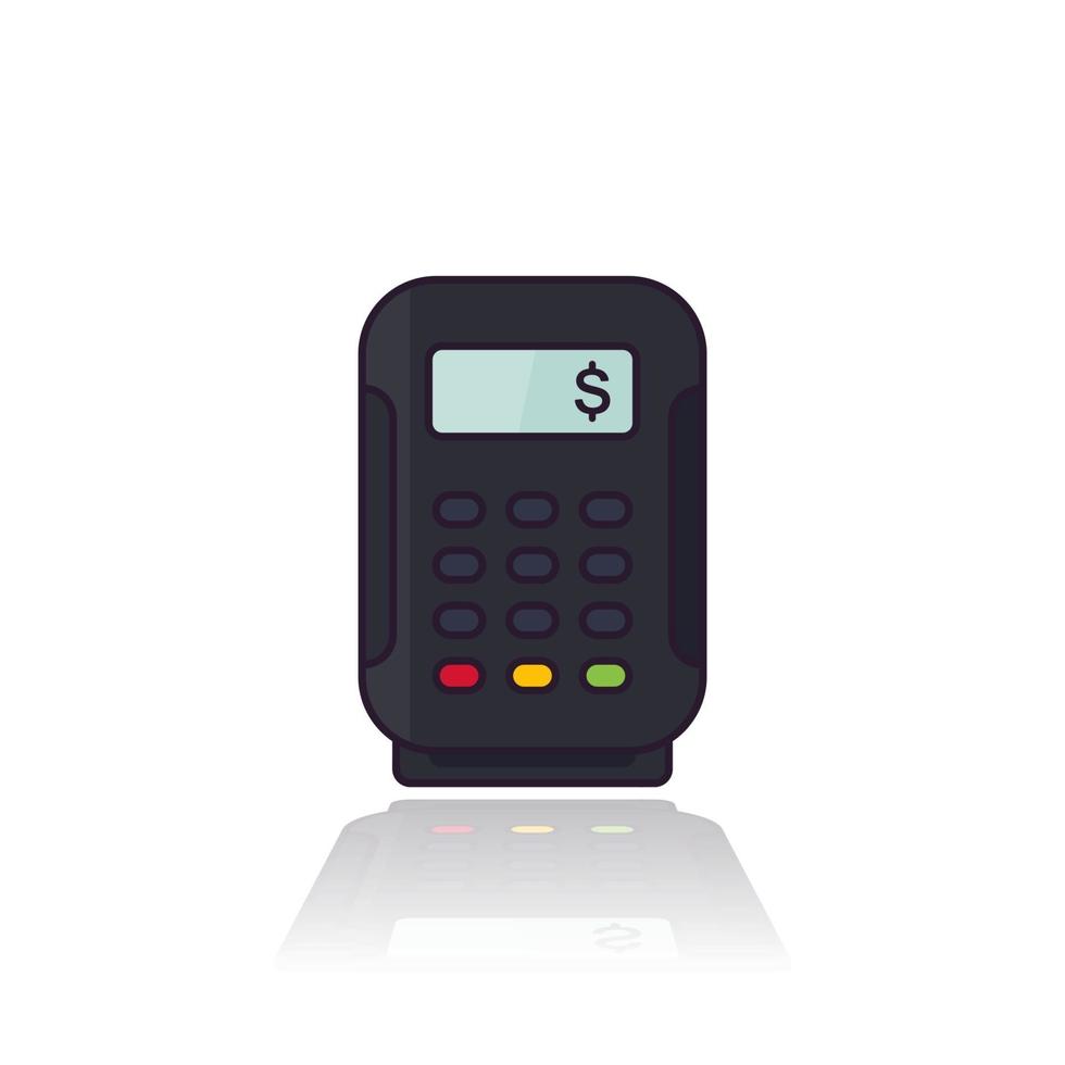 pos terminal op wit, vectorillustratie vector