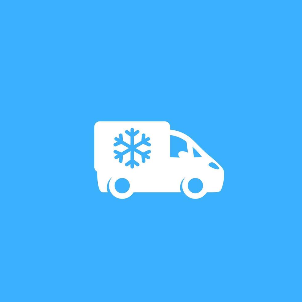 koelkast vrachtwagen, bestelwagen met koelkast icoon vector