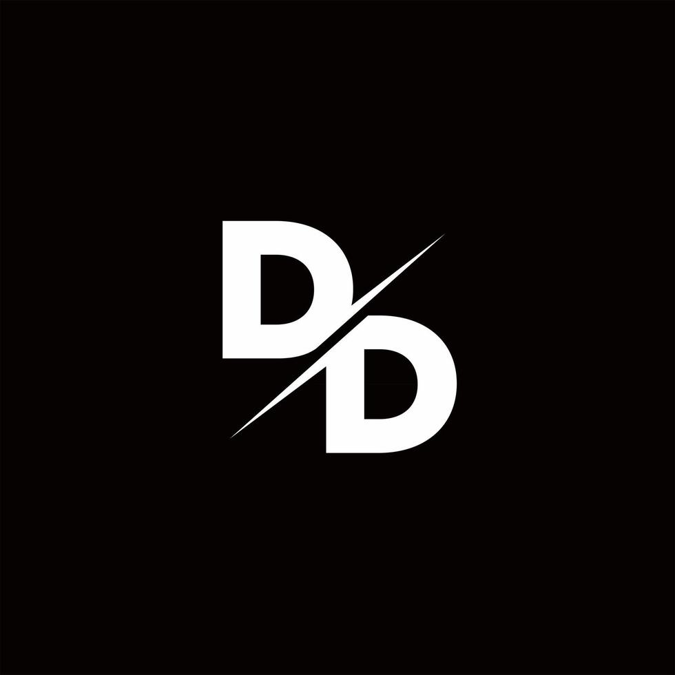 dd logo letter monogram schuine streep met moderne logo-ontwerpsjabloon vector