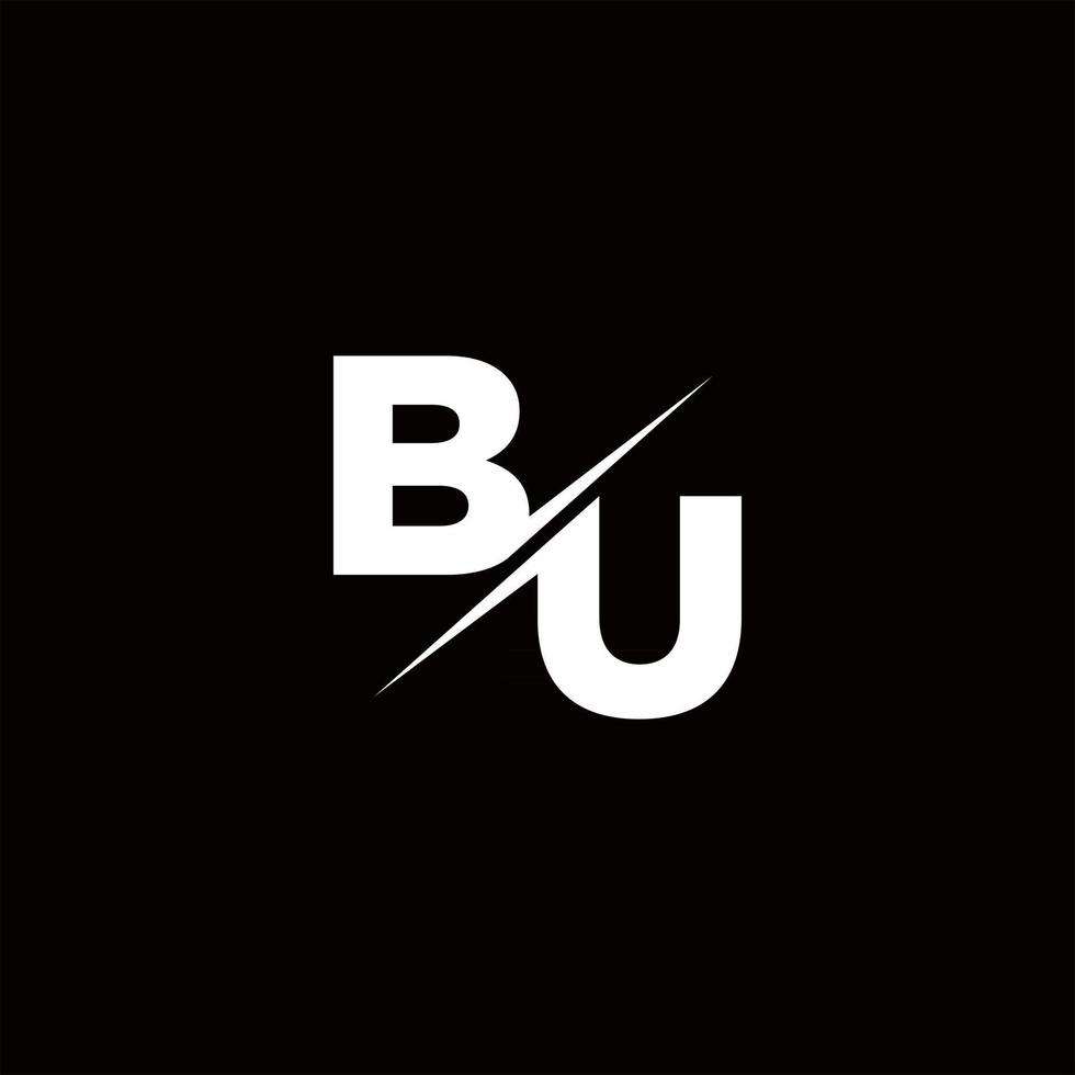 bu logo letter monogram schuine streep met moderne logo-ontwerpsjabloon vector