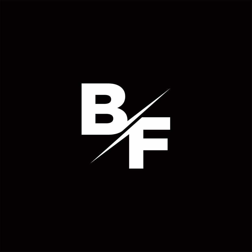 bf logo letter monogram schuine streep met moderne logo-ontwerpsjabloon vector