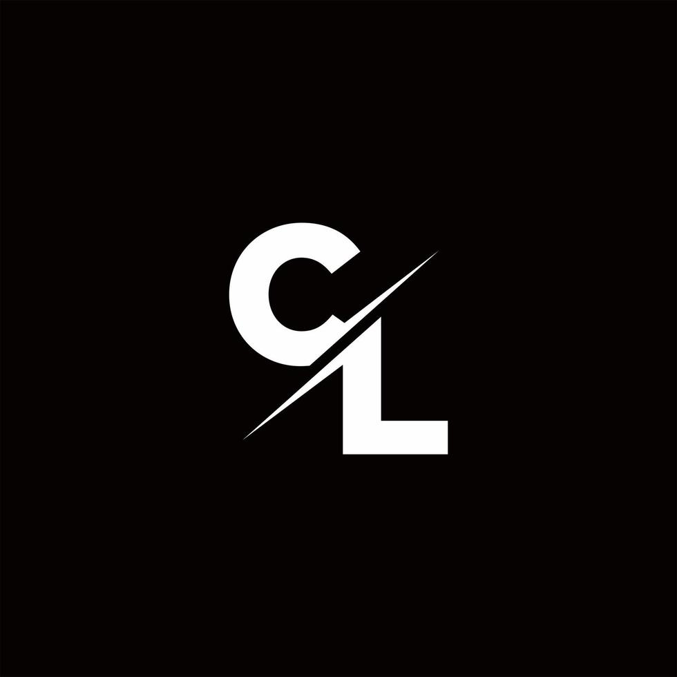 cl logo letter monogram schuine streep met moderne logo-ontwerpsjabloon vector