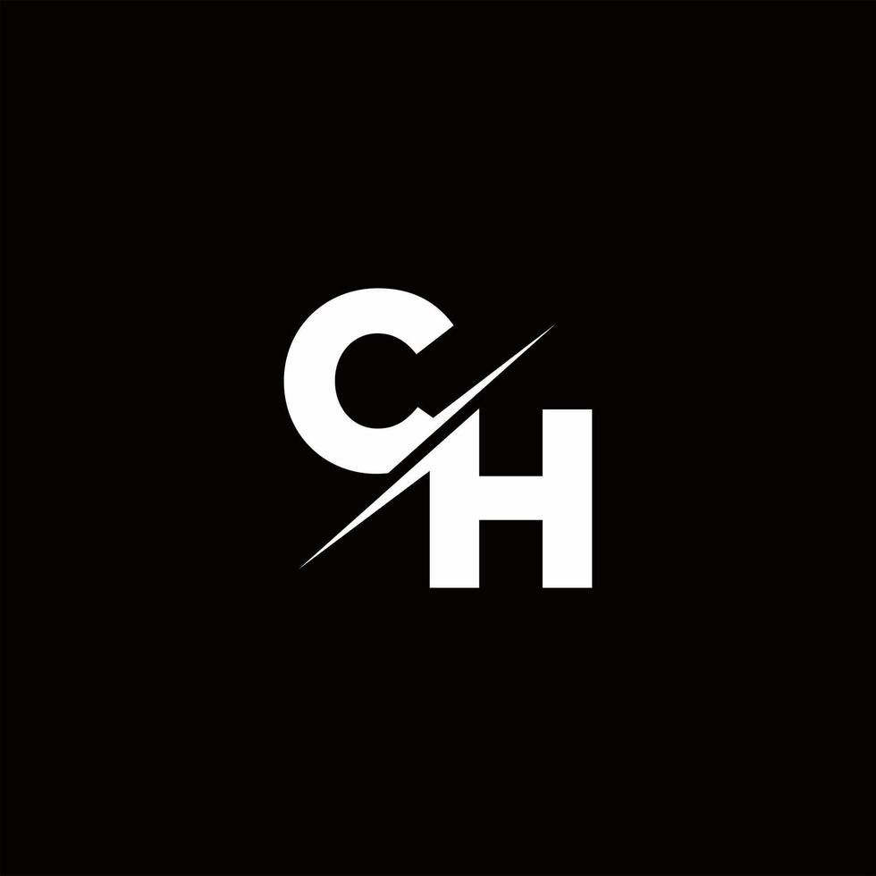 ch logo letter monogram schuine streep met moderne logo-ontwerpsjabloon vector
