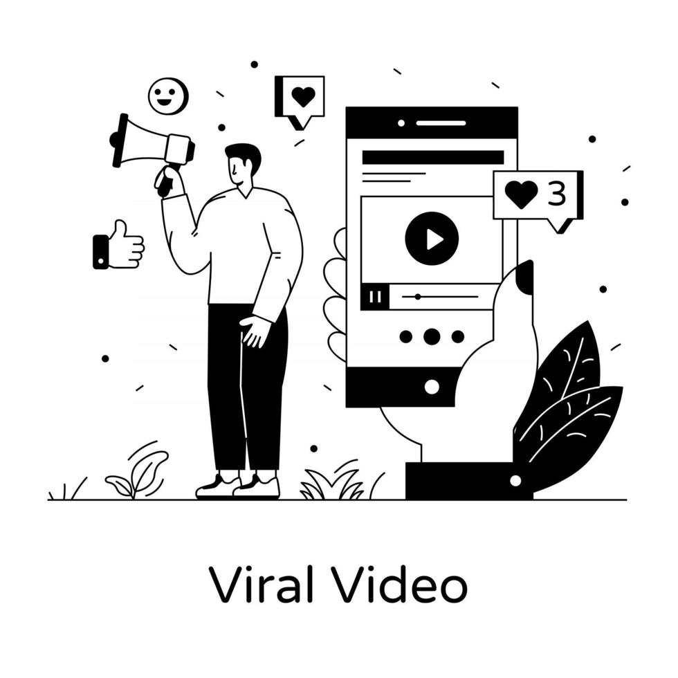 viraal video-ontwerp vector