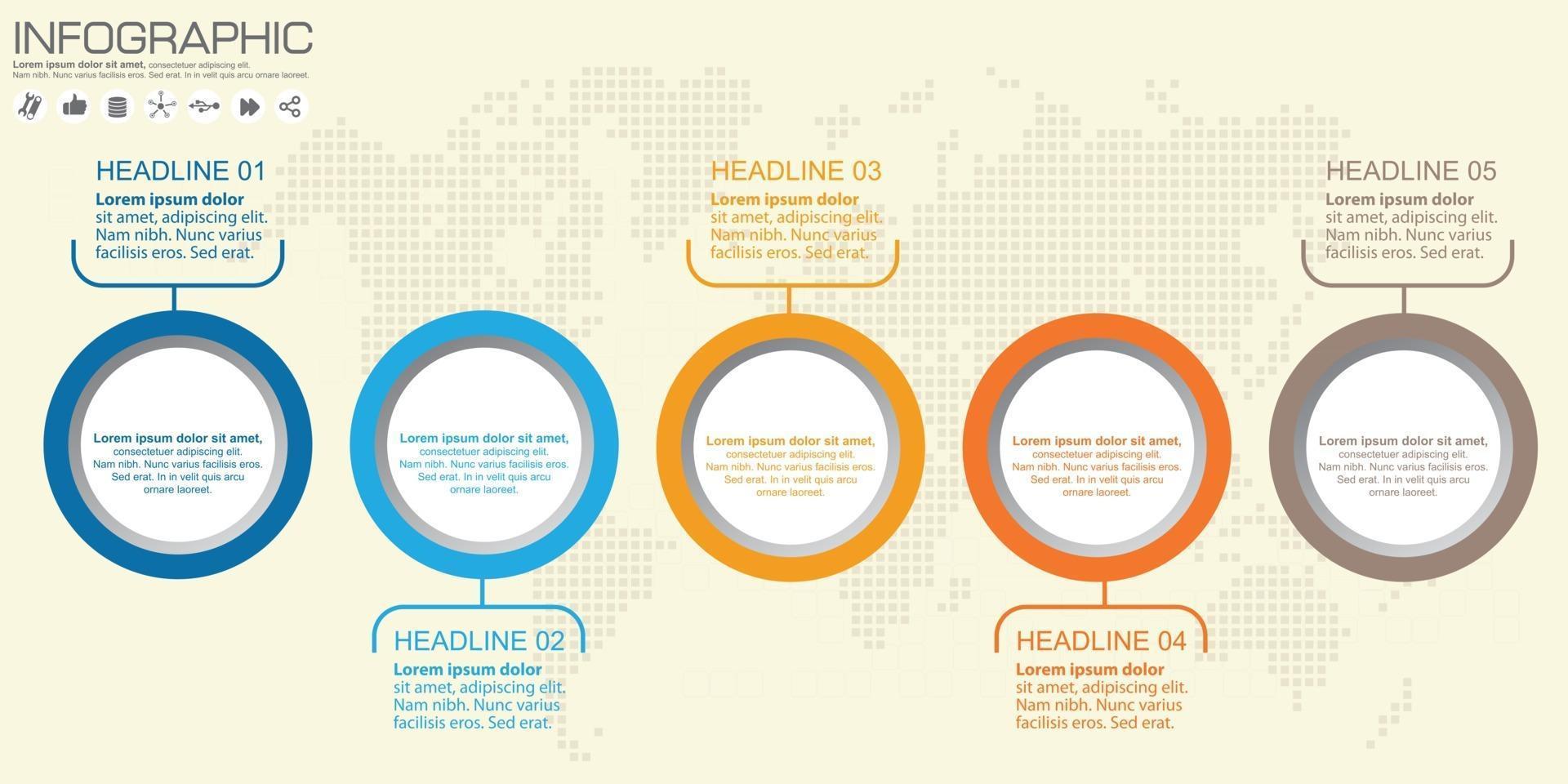 vector cirkel infographic. sjabloon voor diagram, grafiek, presentatie en grafiek. bedrijfsconcept, onderdelen, stappen of processen. abstracte achtergrond.