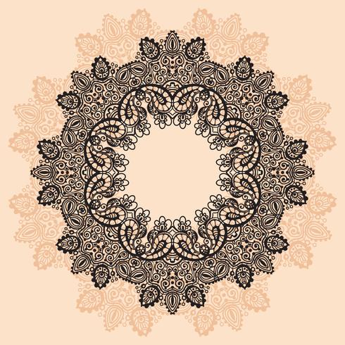 Ornament rond kant met Mandala vector