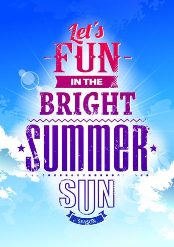 De zomertypografie op blauwe hemel vector