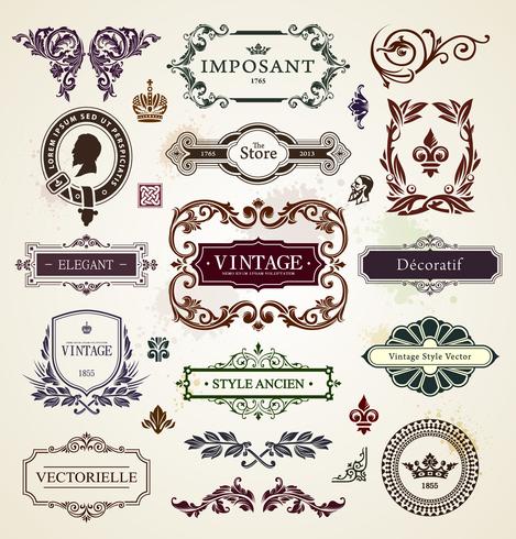 Vintage designelementen vector