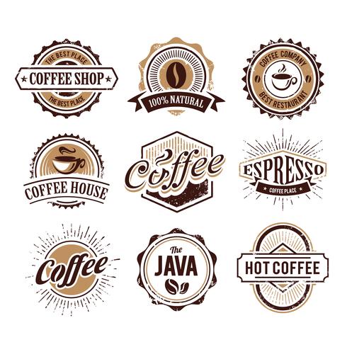 Retro stijl koffie emblemen vector