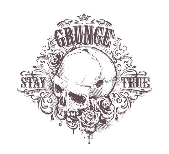 Grunge schedel kunst vector