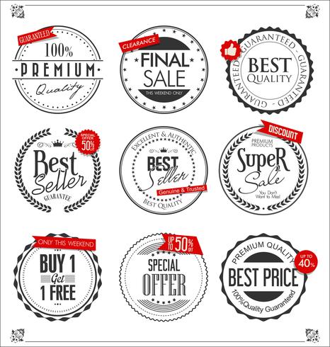 Retro badges en labels-collectie vector