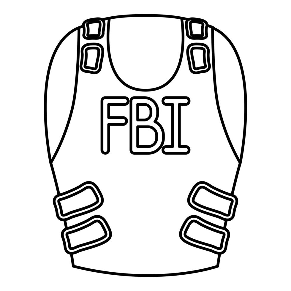 FBI kogelvrij vest geïsoleerd pictogram vector