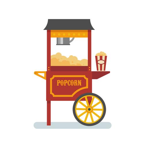 Popcorn machine vlakke afbeelding vector