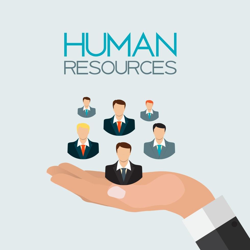 human resources concept plat ontwerp. vector illustratie