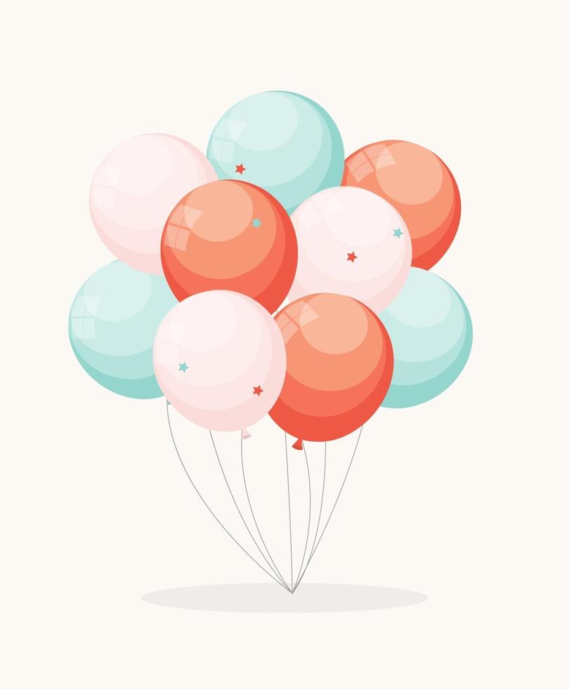 kleur glanzend gelukkige verjaardag ballonnen banner achtergrond vectorillustratie vector