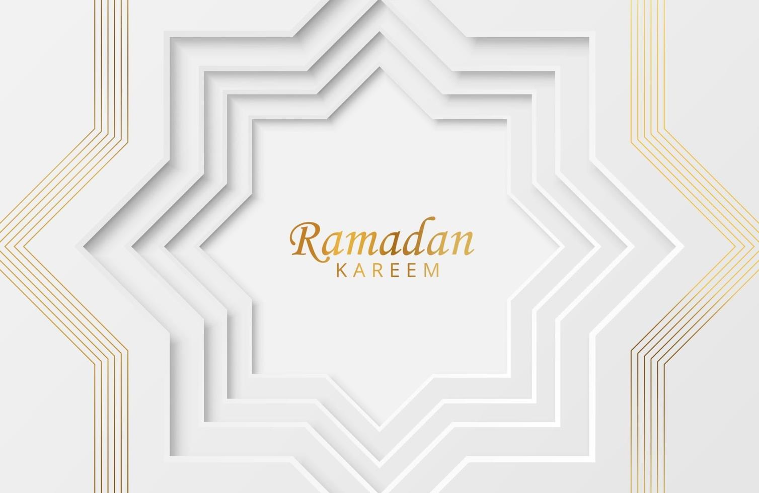 ramadan kareem achtergrond met wit papier gesneden geometrische vorm vectorillustratie voor islamitische heilige maand vieringen vector