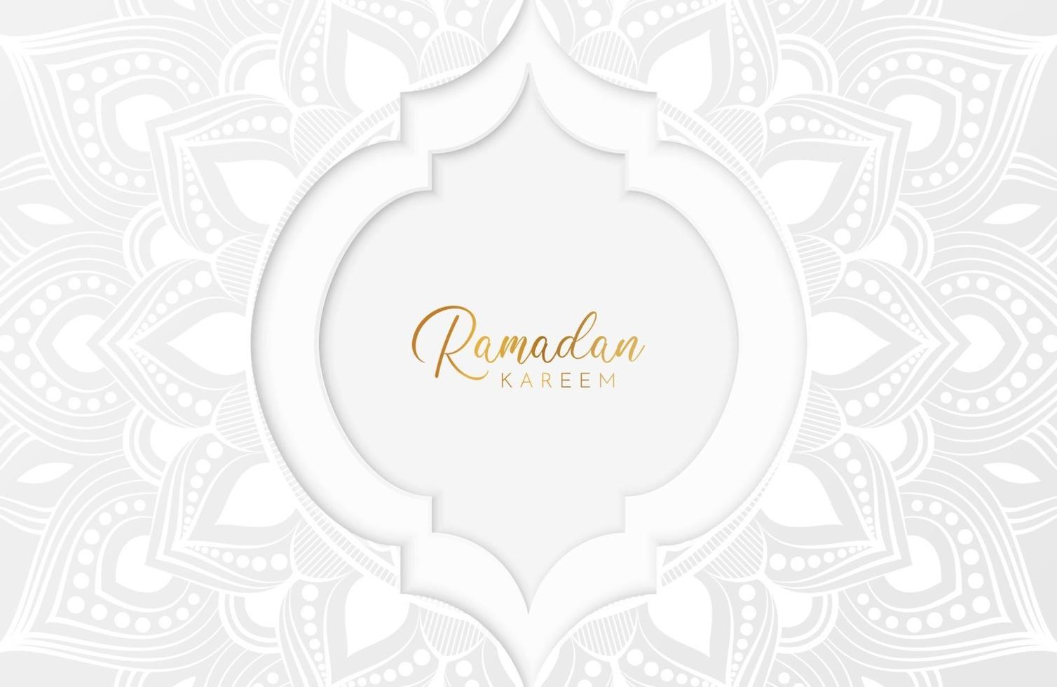 ramadan kareem achtergrond met bloemen mandala en wit papier gesneden ornament vectorillustratie voor islamitische heilige maand vieringen vector