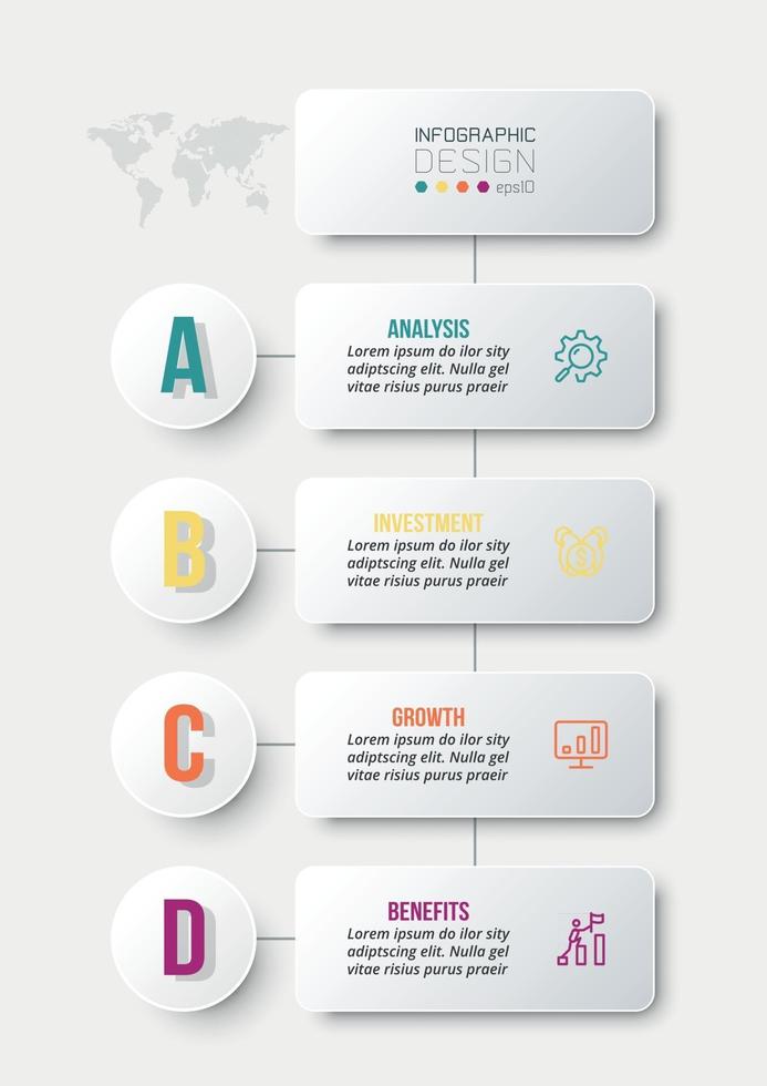 business concept infographic sjabloon met workflow. vector