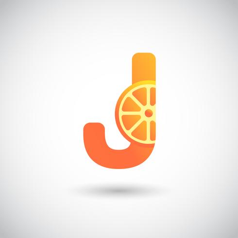 Letter J met Fruit Logo Concept vector