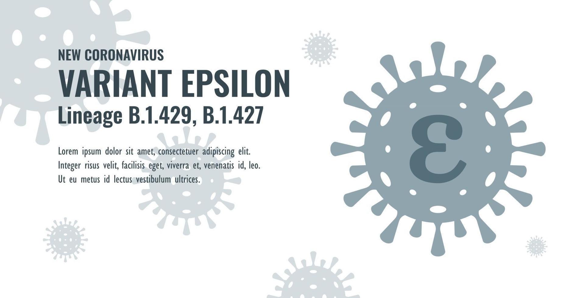 nieuw coronavirus of sars-cov-2 variant epsilon b.1.429, b.1.427 afbeelding vector