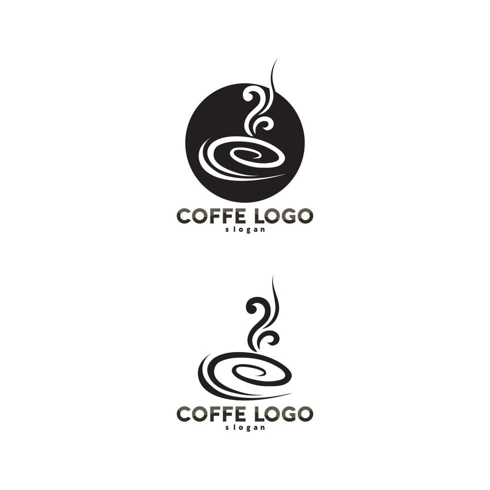 koffiekopje logo sjabloon vector pictogram ontwerp en koffie zwart