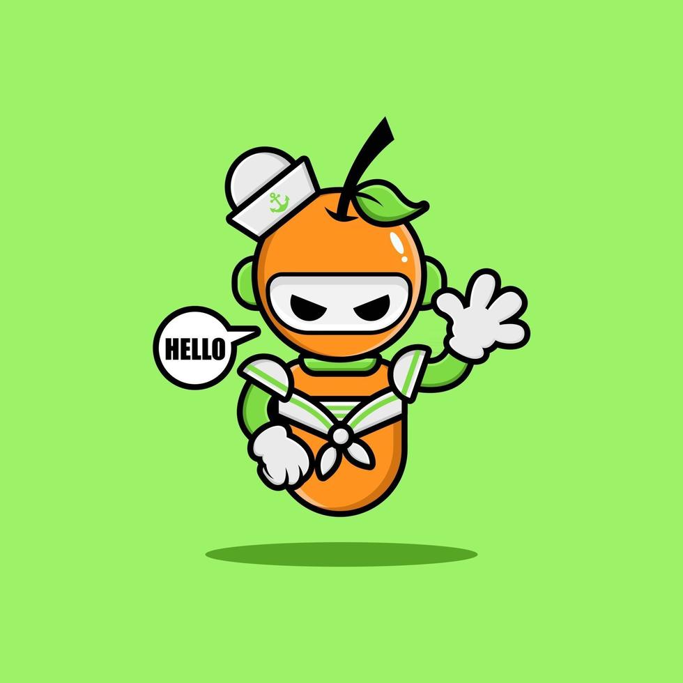 oranje robot in marine-uniform vector