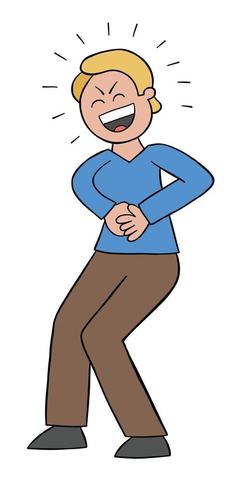 cartoon man veel lachen vectorillustratie vector