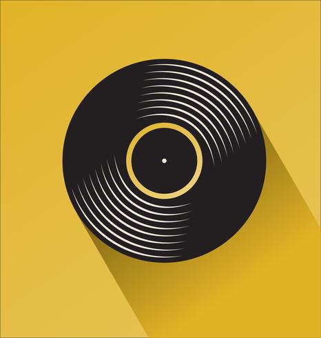 Zwarte vinyl record winkel dag platte concept vectorillustratie vector