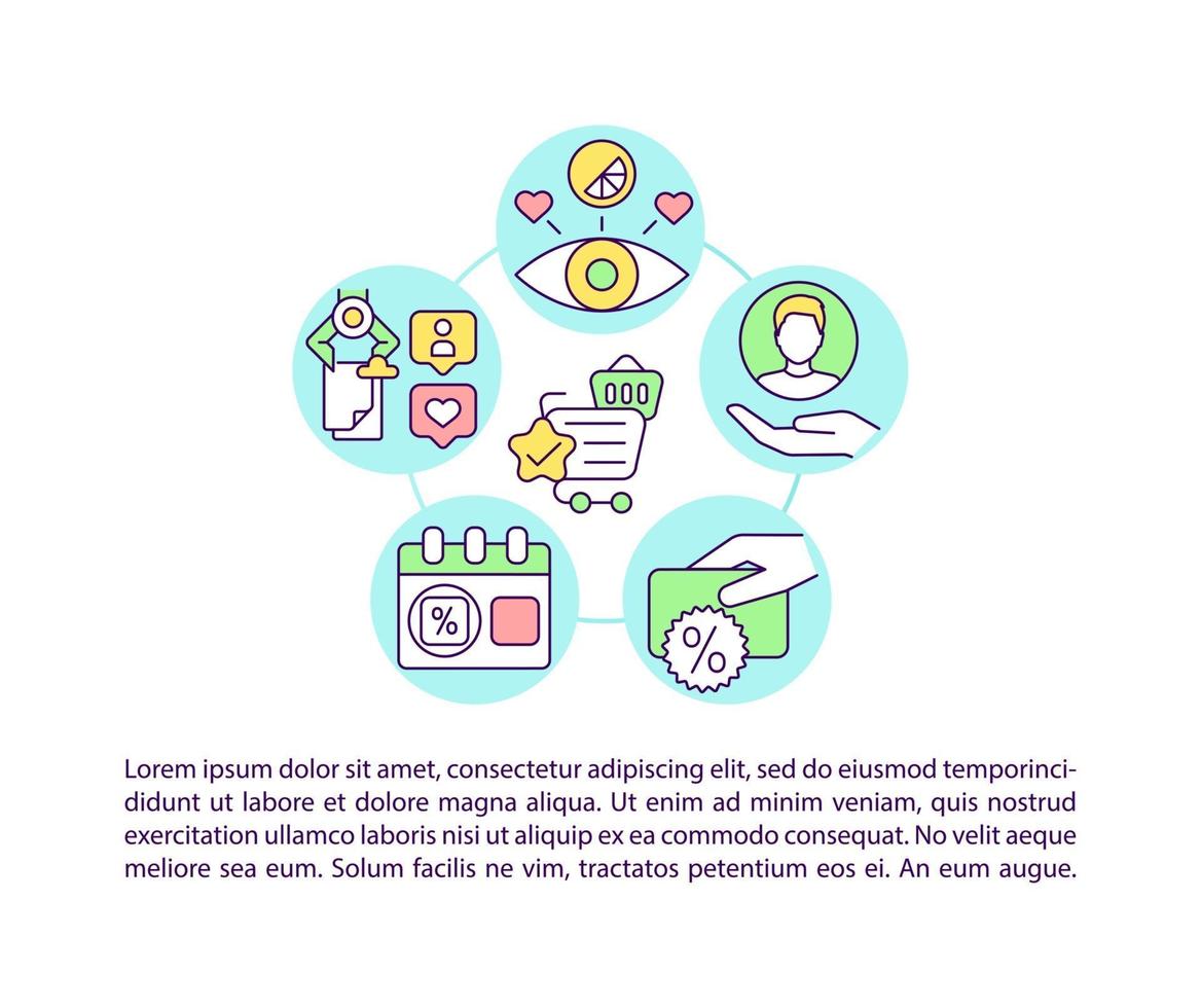 aankoop leidt tot loyaliteitsconceptlijnpictogrammen met tekst. ppt vector paginasjabloon met kopie ruimte. brochure, tijdschrift, nieuwsbriefontwerpelement. lineaire illustraties voor productdeling op wit