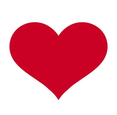 Hart, symbool van liefde en Valentijnsdag. Platte rode pictogram geïsoleerd op een witte achtergrond. Vector illustratie. - Vector